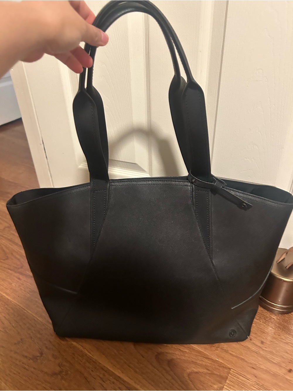 lululemon athletica Black Faux Leather-Look Tote